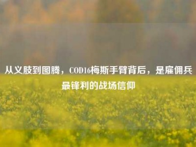从义肢到图腾，COD16梅斯手臂背后，是雇佣兵最锋利的战场信仰