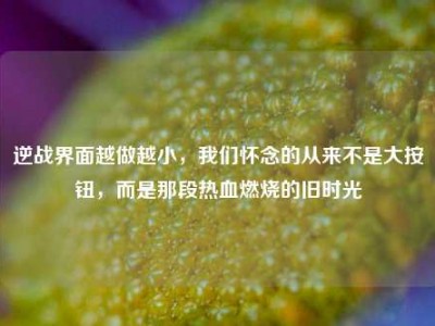 逆战界面越做越小，我们怀念的从来不是大按钮，而是那段热血燃烧的旧时光