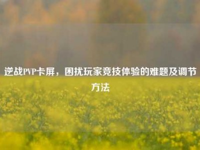 逆战PVP卡屏，困扰玩家竞技体验的难题及调节方法