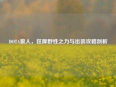 DOTA狼人，狂嗥野性之力与出装攻略剖析