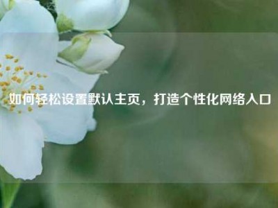 如何轻松设置默认主页，打造个性化网络入口
