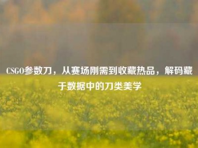 CSGO参数刀，从赛场刚需到收藏热品，解码藏于数据中的刀类美学