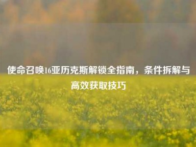 使命召唤16亚历克斯解锁全指南，条件拆解与高效获取技巧