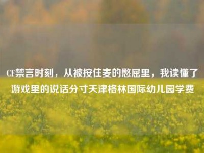 CF禁言时刻，从被按住麦的憋屈里，我读懂了游戏里的说话分寸天津格林国际幼儿园学费