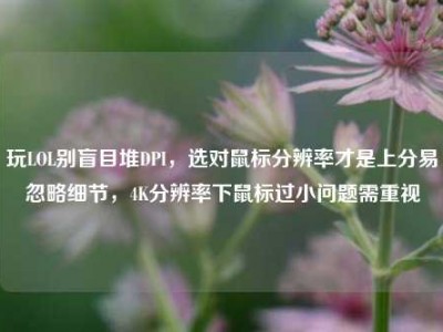 玩LOL别盲目堆DPI，选对鼠标分辨率才是上分易忽略细节，4K分辨率下鼠标过小问题需重视