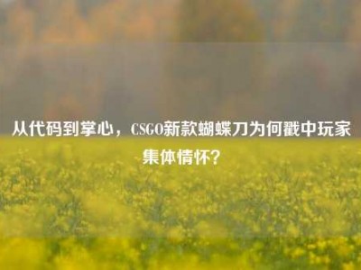 从代码到掌心，CSGO新款蝴蝶刀为何戳中玩家集体情怀？