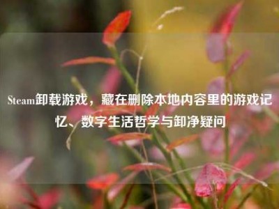 Steam卸载游戏，藏在删除本地内容里的游戏记忆、数字生活哲学与卸净疑问