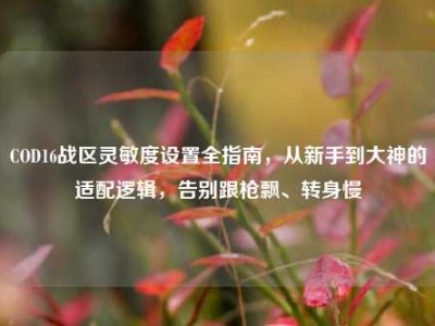 COD16战区灵敏度设置全指南，从新手到大神的适配逻辑，告别跟枪飘、转身慢