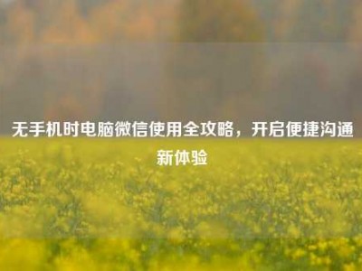 无手机时电脑微信使用全攻略，开启便捷沟通新体验