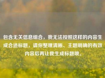包含无关信息组合，我无法按照这样的内容生成合适标题，请你整理清晰、主题明确的有效内容后再让我生成标题哦。