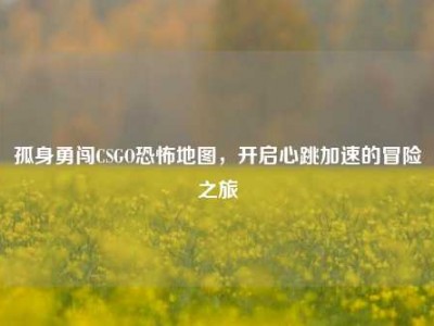 孤身勇闯CSGO恐怖地图，开启心跳加速的冒险之旅