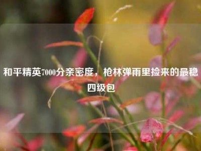 和平精英7000分亲密度，枪林弹雨里捡来的最稳四级包