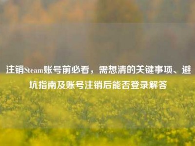 注销Steam账号前必看，需想清的关键事项、避坑指南及账号注销后能否登录解答