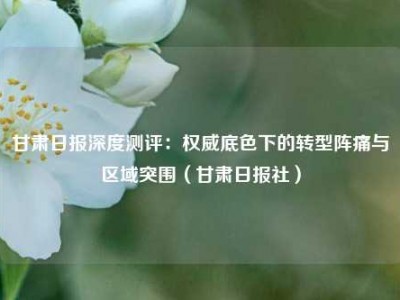 甘肃日报深度测评：权威底色下的转型阵痛与区域突围（甘肃日报社）