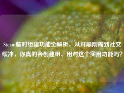 Steam临时组建功能全解析，从开黑刚需到社交缓冲，你真的会创建组、用对这个实用功能吗？