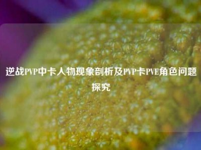 逆战PVP中卡人物现象剖析及PVP卡PVE角色问题探究