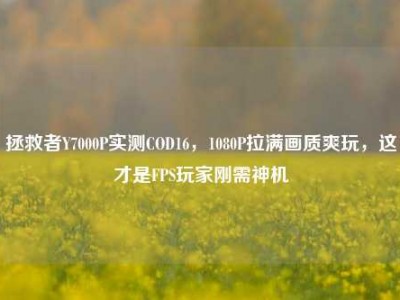 拯救者Y7000P实测COD16，1080P拉满画质爽玩，这才是FPS玩家刚需神机