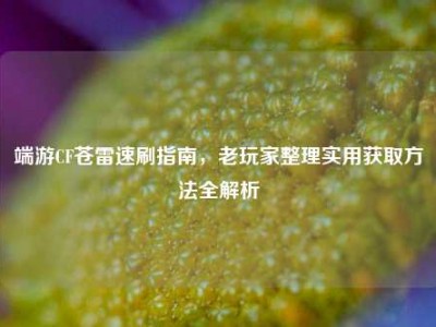 端游CF苍雷速刷指南，老玩家整理实用获取方法全解析