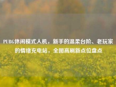 PUBG休闲模式人机，新手的温柔台阶、老玩家的情绪充电站，全图高刷新点位盘点