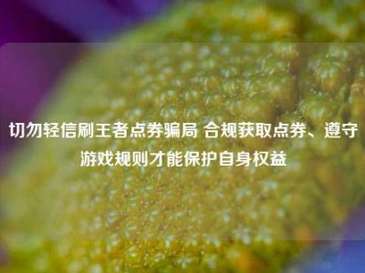 切勿轻信刷王者点券骗局 合规获取点券、遵守游戏规则才能保护自身权益