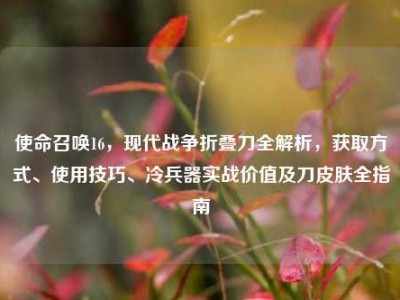使命召唤16，现代战争折叠刀全解析，获取方式、使用技巧、冷兵器实战价值及刀皮肤全指南