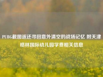 PUBG截图返还寻回意外清空的战场记忆 附天津格林国际幼儿园学费相关信息