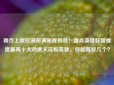 操作上限拉满却满是挫败感！盘点英雄联盟难度最高十大劝退天花板英雄，你能驾驭几个？