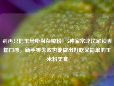 别再只把玉米粉当杂粮粉！5种家常吃法解锁香糯口感，新手零失败也能做出好吃又简单的玉米粉美食
