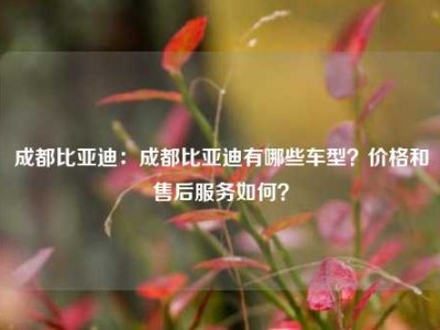 成都比亚迪：成都比亚迪有哪些车型？价格和售后服务如何？