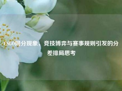 CSGO同分现象，竞技博弈与赛事规则引发的分差排局思考