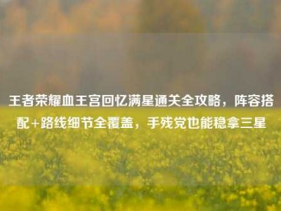 王者荣耀血王宫回忆满星通关全攻略，阵容搭配+路线细节全覆盖，手残党也能稳拿三星