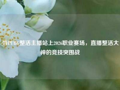 当PUBG整活主播站上2026职业赛场，直播整活大神的竞技突围战