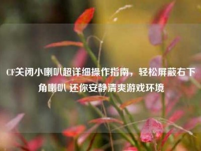 CF关闭小喇叭超详细操作指南，轻松屏蔽右下角喇叭 还你安静清爽游戏环境