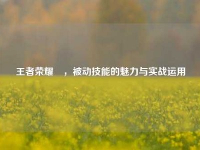 王者荣耀暃，被动技能的魅力与实战运用