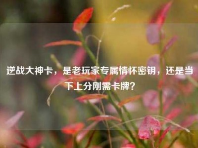 逆战大神卡，是老玩家专属情怀密钥，还是当下上分刚需卡牌？
