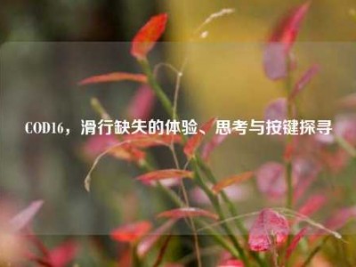 COD16，滑行缺失的体验、思考与按键探寻