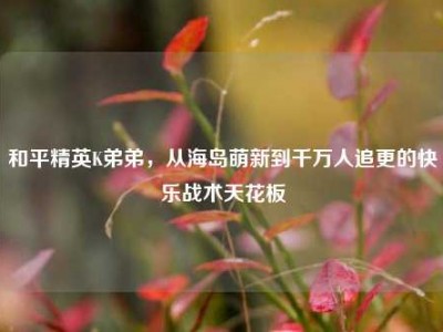 和平精英K弟弟，从海岛萌新到千万人追更的快乐战术天花板
