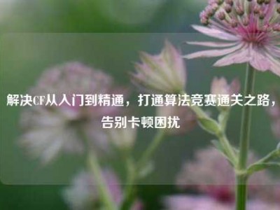 解决CF从入门到精通，打通算法竞赛通关之路，告别卡顿困扰
