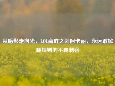 从暗影走向光，LOL离群之刺阿卡丽，永远敢掀翻规则的不羁刺客