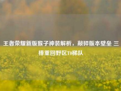 王者荣耀新版猴子神装解析，敲碎版本壁垒 三棒重回野区T0梯队