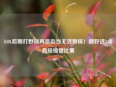 LOL后期打野别再逛街当无效野核！做好这5点直接接管比赛