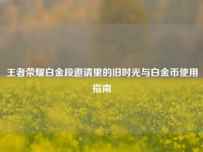 王者荣耀白金段邀请里的旧时光与白金币使用指南