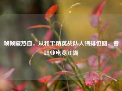 帧帧藏热血，从和平精英战队人物排位图，看职业电竞江湖
