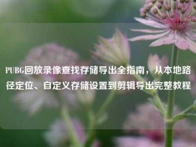 PUBG回放录像查找存储导出全指南，从本地路径定位、自定义存储设置到剪辑导出完整教程