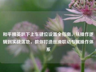 和平精英趴下上车键位设置全指南，从操作逻辑到实战落地，教你打造丝滑联动专属操作体系