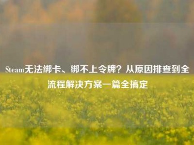 Steam无法绑卡、绑不上令牌？从原因排查到全流程解决方案一篇全搞定