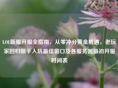 LOL新服开服全指南，从零冲分黄金机遇，老玩家回归新手入坑最佳窗口及各服务器最初开服时间表