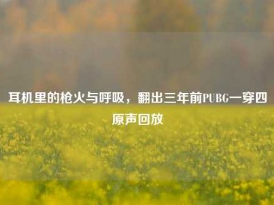 耳机里的枪火与呼吸，翻出三年前PUBG一穿四原声回放