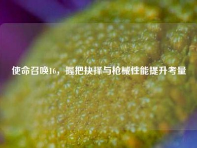使命召唤16，握把抉择与枪械性能提升考量