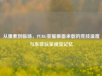 从像素到临场，PUBG亚服画面承载的竞技温度与东亚玩家视觉记忆